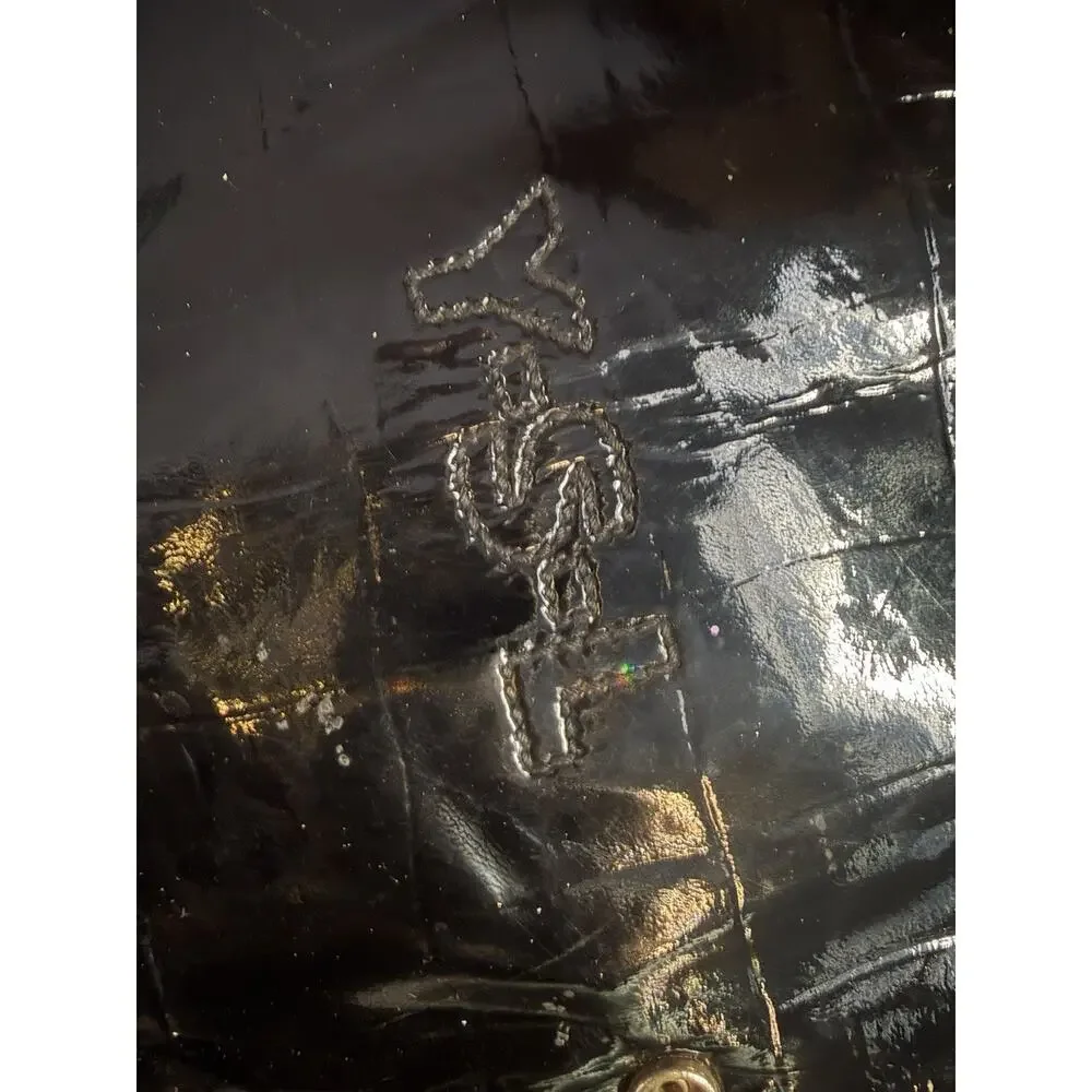 Yves Saint Laurent Rare Downtown Black Patent Leather Tote Bag Hand Bag - Picture 9 of 14